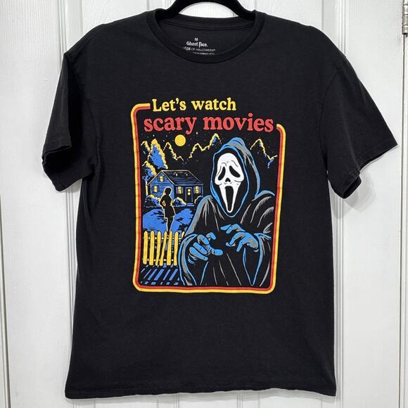 Scream Movie Ghost Face Let's Watch Scary Movies Horror Movie T-Shirt Medium - Picture 1 of 5